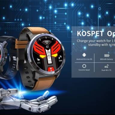 €120 with coupon for Kospet Optimus Dual Chip System 4G AMOLED Google Play GPS/GLONASS 2G+16G 7Days Long Standby Smart Watch Phone – Black from BANGGOOD