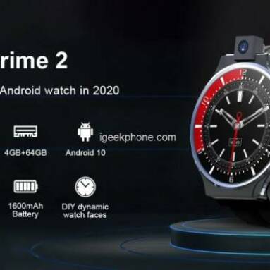 €164 with coupon for [13MP Rotatable Camera] Kospet Prime 2 2.1” 480*480px Screen 4G+64G Octa-core 4G-LTE Watch Phone 1600mAh Battery GPS+Beidou Android 10 Smart Watch from BANGGOOD