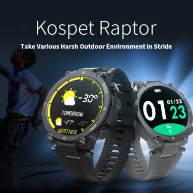 $27 with coupon for Kospet Raptor Outdoor Smart Watch Rugged 1.3 Inch Smartwatch 30 Days 20 Sports Modes IP68 Waterproof Original Creative UI Watch Face – Black from BANGGOOD