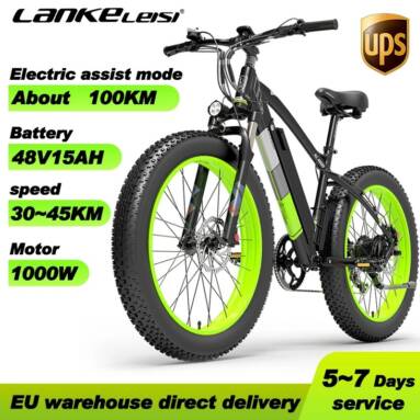 €1486 with coupon for LANKELEISI XC4000 1000W Electric Bike Fat Tire Mountain E-bike 40km/h 100km from EU warehouse BANGGOOD