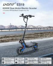 €1330 with coupon for LAOTIE ES19 Steering Damper 60V 38.4Ah Battery 6000W Dual Motor Electric Scooter 100Km/h Top Speed 135Km Mileage 10×2.5inch Wide Wheel Electric Scooter from EU PL warehouse BANGGOOD
