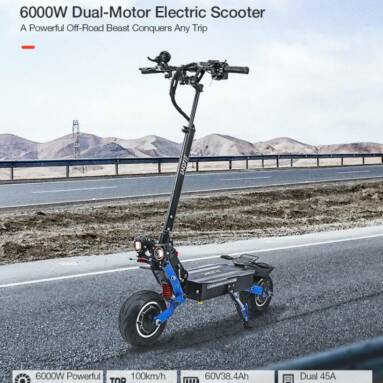 €1334 with coupon for LAOTIE ES19 Steering Damper 60V 38.4Ah Battery 6000W Dual Motor Electric Scooter 100Km/h Top Speed 135Km Mileage 10×2.5inch Wide Wheel Electric Scooter from EU PL warehouse BANGGOOD