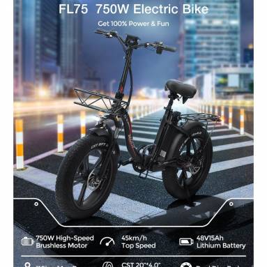 €1129 with coupon for LAOTIE FL75 7S 750W 48V 15Ah 20×4.0in Fat Tire Folding Electric Moped Bicycle 45 km/h Top Speed 70-110km Mileage Electric Bike from EU PL warehouse BANGGOOD