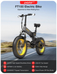 €1290 LAOTIE FT100 1000W 15AH 20x4in 지방 타이어 접이식 전기 오토바이 자전거 35KM/H 최고 속도 90-120KM EU CZ 창고의 최대 주행 거리 전기 자전거 BANGGOOD