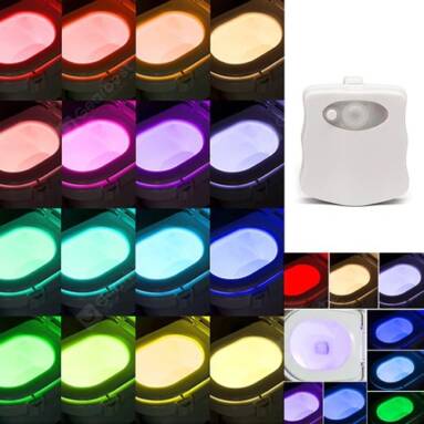 $3 with coupon for LED 16 Color Induction Toilet Light from GEARBEST