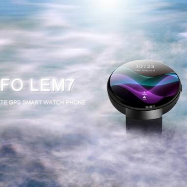 $139 with coupon for LEMFO LEM7 4G Smartwatch Phone – BLACK from GearBest