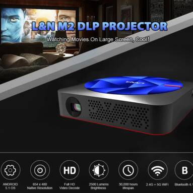 €159 with coupon for LN M2 DLP Mini Smart Portable Projector – BLACK EU PLUG from GearBest
