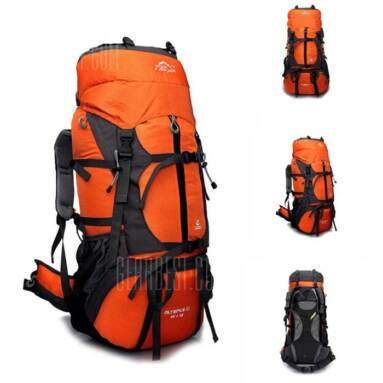 $39 with coupon for LOCAL LION 60L Water Resistant Trekking Backpack  –  ORANGE from GearBest