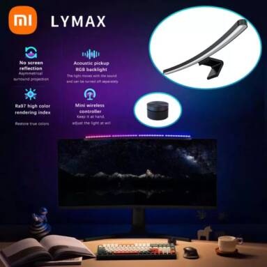 €55 with coupon for YOUPIN LYMAX G1 RGB Monitor Light Bar Dual Light Source 2900-6000K Eyes Protection Type-C Wired LED Screen Display Hanging Lamp with Control Knob GJS-D012 from BANGGOOD