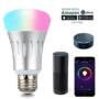 Lampwin WIFI Smart LED Bulb, Works with Amazon Alexa, E27 Dimmable Multicolored LED for iOS Android, App Control / Voice Control, Home Lighting - SILVER PACK OF 1 2