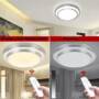 Led Ceiling Lights Change Color Temperature Ceiling Lamp 40W Smart Remote Control Dimmable Bedroom Living Room  -  WHITE + SILVER