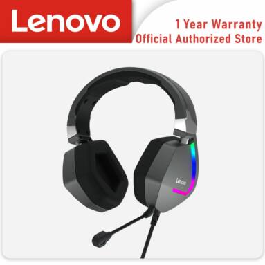 $43 with coupon for Lenovo H402 Gaming Headphone USB 7.1 Surround Sound Deep Bass RGB Colorful Light Headset with Mic for PC Laptop Gamer – 3.5mm+USB from BANGGOOD