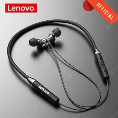 €5 with coupon for Lenovo HE05 Pro Wireless bluetooth 5.0 Neckband Headphone Magnetic Waterproof Wired Control In-ear Earphone with HD Mic from BANGGOOD
