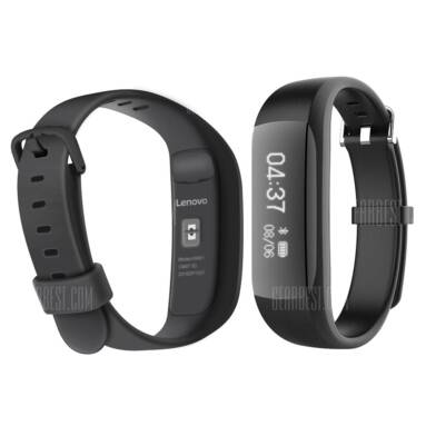 $17 with coupon for Lenovo HW01 Smart Wristband Black from GearBest