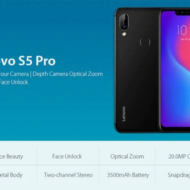 $179 with coupon for Lenovo S5 Pro 4G Phablet Global Version 6GB RAM from GearBest