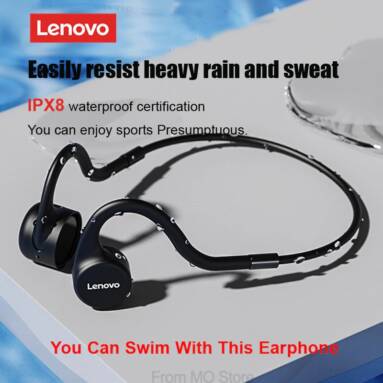 €41 with coupon for Lenovo X5 Bone Conduction bluetooth 5.0 Headphones IPX8 Waterproof Swimming Diving Wireless Earphones With Mic Built-in Storage 8G MP3 Player from BANGGOOD