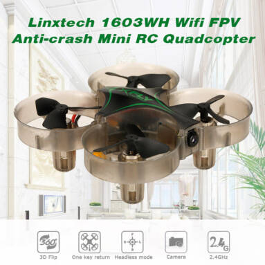$26 with coupon for Linxtech 1603WH Wifi FPV 2.4G 6 Axis Gyro 3D Flip 0.3MP Camera Altitude Mode Crashworthy Structure Mini RC Quadcopter