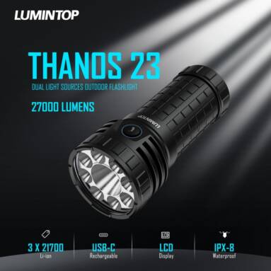 €182 with coupon for Lumintop Thanos 23 27000LM Thrower Flood LED Search Flashlight from BANGGOOD