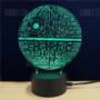 M.Sparkling Creative 3D LED Lamp The Death Star Shape Table Lamp  -  COLORFUL