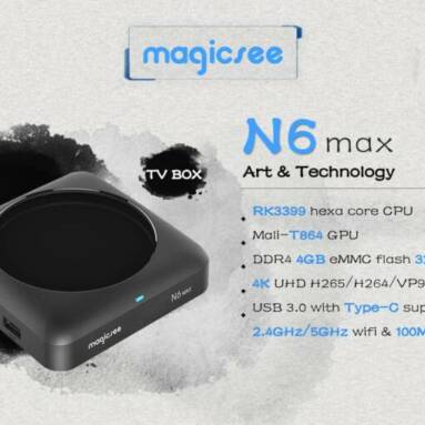 $85 with coupon for MAGICSEE N6 MAX TV Box – BLACK EU PLUG from GearBest