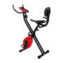 (MAGNETIC BIKE) Finether Folding Adjustable Magnetic Upright Exercise Bike Fitness Equipment Work Out Machine with Padded Back and Seat Cushion, PE Foam Wrapped Handle Bars, LCD Monitor and Pulse Sens