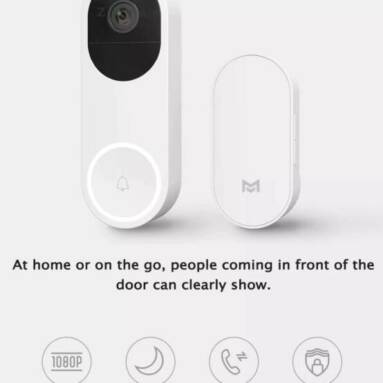 €49 with coupon for MDB11 AI Face Identifcation 1080P IR Night Vision WiFi Smart Video Doorbell Motion Detection SMS Push Intercom with Mijia App Control from Xiaomi youpin – White Single from GEARBEST