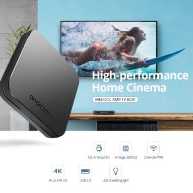 €52 with coupon for MECOOL KM9 Android 9.0 TV Box – Black 4GB RAM+64GB ROM EU Plug from GEARBEST