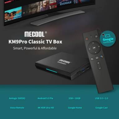 $37 with coupon for MECOOL KM9 Pro Classic Google Certificated Voice Control Android TV Box – Black EU Plug from GEARBEST