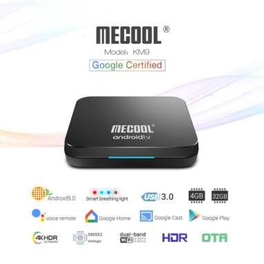 $59 with coupon for MECOOL KM9 Voice Control TV Box Google Certificated – Black European regulations from GearBest