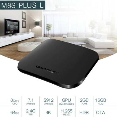 $48 with coupon for MECOOL M8S PLUS L Amlogic S912 Android 7.1 TV Box – BLACK UK PLUG from GearBest