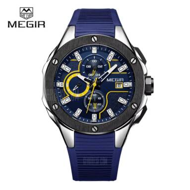 $18 with coupon for MEGIR MN2053 Men Quartz Watch  –  BLUE from GearBest