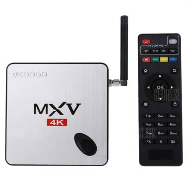 $28 flash sale for MEGOGO MXV 4K IPTV Box 64Bit Android 5.1.1  –  EU PLUG  SILVER from GearBest