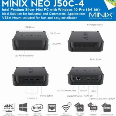 €341 with coupon for MINIX NEO J50C – 4 Mini PC – BLACK from GearBest