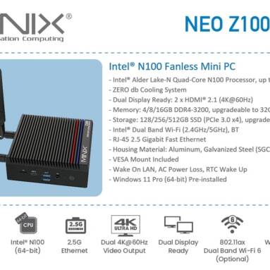 €229 with coupon for MINIX Z100-0dB Mini PC, Intel N100 256GB from GEEKBUYING