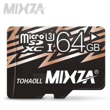 $25 with coupon for MIXZA TOHAOLL U3 Micro SD Memory Card  –  64GB  BLACK from GearBest