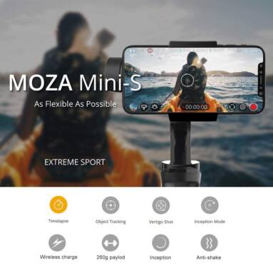 €45 with coupon for MOZA Mini – S Foldable 3-axis Gimbal Stabilizer for Smartphone from GEARBEST