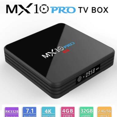 $47 with coupon for MX10 PRO TV Box with Digital Display – BLACK EU PLUG from GearBest