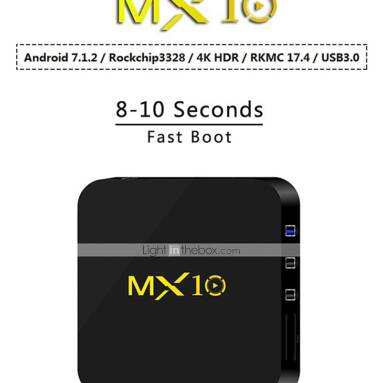 €39 with coupon for MX10 TV BOX RK3328 4GB RAM DDR4 32GB 4K H.265 USB3.0 KODI from LightInTheBox