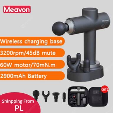 €85 with coupon for Meavon Massage gun Deep Muscle Relaxation 3 Modes Body massager with Charging base – EU PL Warehouse from GEARBEST