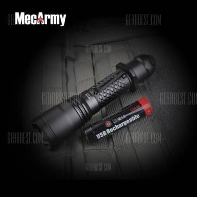 $56 with coupon for MecArmy SPX18 LED Flashlight  –  BLACK from GearBest