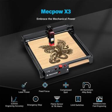 €149 with coupon for Mecpow X3 Laser Engraver from EU warehouse GEEKBUYING (free gift laser bed)