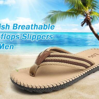 $7 with coupon for Men Casual Beach Breathable Slippers from GearBest