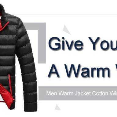 $22 with coupon for Men Warm Jacket Cotton Winter Padded Coat Classic Style from GearBest