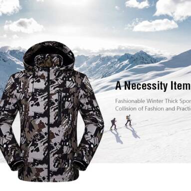$29 with coupon for Men’s Camouflag Winter Outdoor Coat Water Resistant Windproof Ski Jackets from GearBest