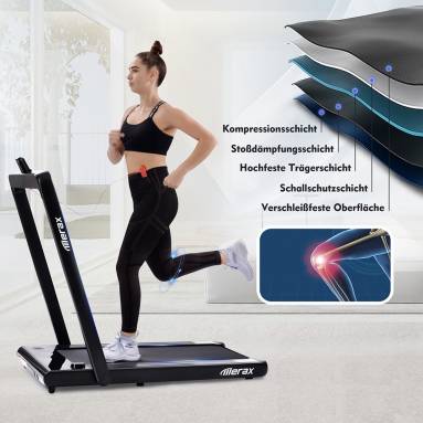 €436 with coupon for Merax 2.25 HP Electric Folding Treadmill 2-in-1 Running Machine with Remote Control/LED Display Fully Assembled Portable – Black from EU GER warehouse GEEKBUYING