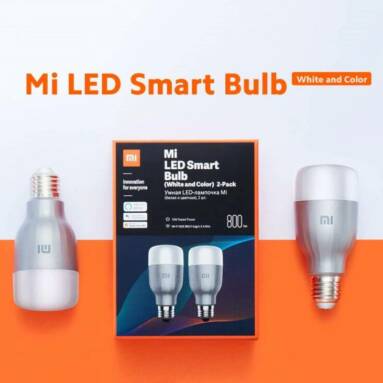 €26 with coupon for Mi LED Smart Bulb (White and Color) 2-Pack from EU warehouse GSHOPPER
