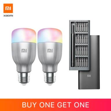 €40 with coupon for Mi LED Smart Bulb (White and Color) 2-Pack（Get Mi Precision Screwdriver Kit Global for Free） from EU warehouse GSHOPPER