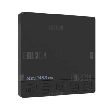 $41 with coupon for Mini M8S PRO TV Box  –  2G + 32G  BLACK – EU PLUG from GearBest