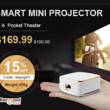 $169.99 Wejoy DL-S8+ DLP Mini Projector DDR3 8GB from BANGGOOD TECHNOLOGY CO., LIMITED