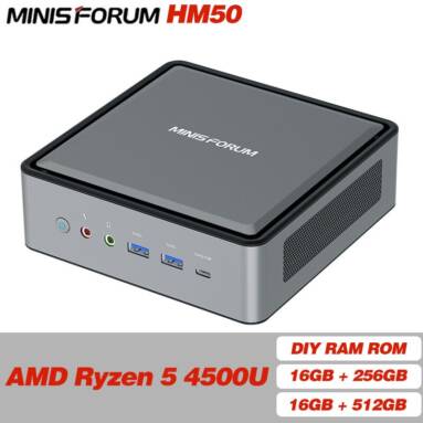 €359 with coupon for Minisforum HM50 AMD Ryzen™ 5 4500U Hexa Cores Processor Windows 10 Pro WIFI6 AX200 bluetooth 5.1 USB3.1 Mini PC HD 4K@60Hz Output from BANGGOOD